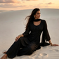 Sara Black Silk Blend Hand embellished  Kurta Palazzo Set 