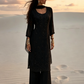 Sara Black Silk Blend Hand embellished  Kurta Palazzo Set  AI Standing  pose 2