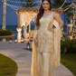 VERA Champagne Gold Embroidered Three Piece Set