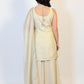 VERA Champagne Gold Embroidered Three Piece Set Back