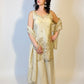 VERA Champagne Gold Embroidered Three Piece Set Full Front