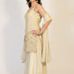 VERA Champagne Gold Embroidered Three Piece Set Side