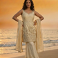 VERA Champagne Gold Embroidered Three Piece Set front 