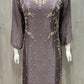 Yusra Mauve Silk Blend Hand embellished   Kurta Palazzo Set mannequin 