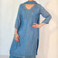 ZOYA Pale Blue Silk Blend Embroidered Kurta Set