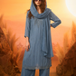 ZOYA Pale Blue Silk Blend Embroidered Kurta Set