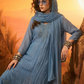ZOYA Pale Blue Silk Blend Embroidered Kurta Set 1