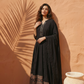 AASMA Black Ethnic Flare Anarkali Dress with Dupatta