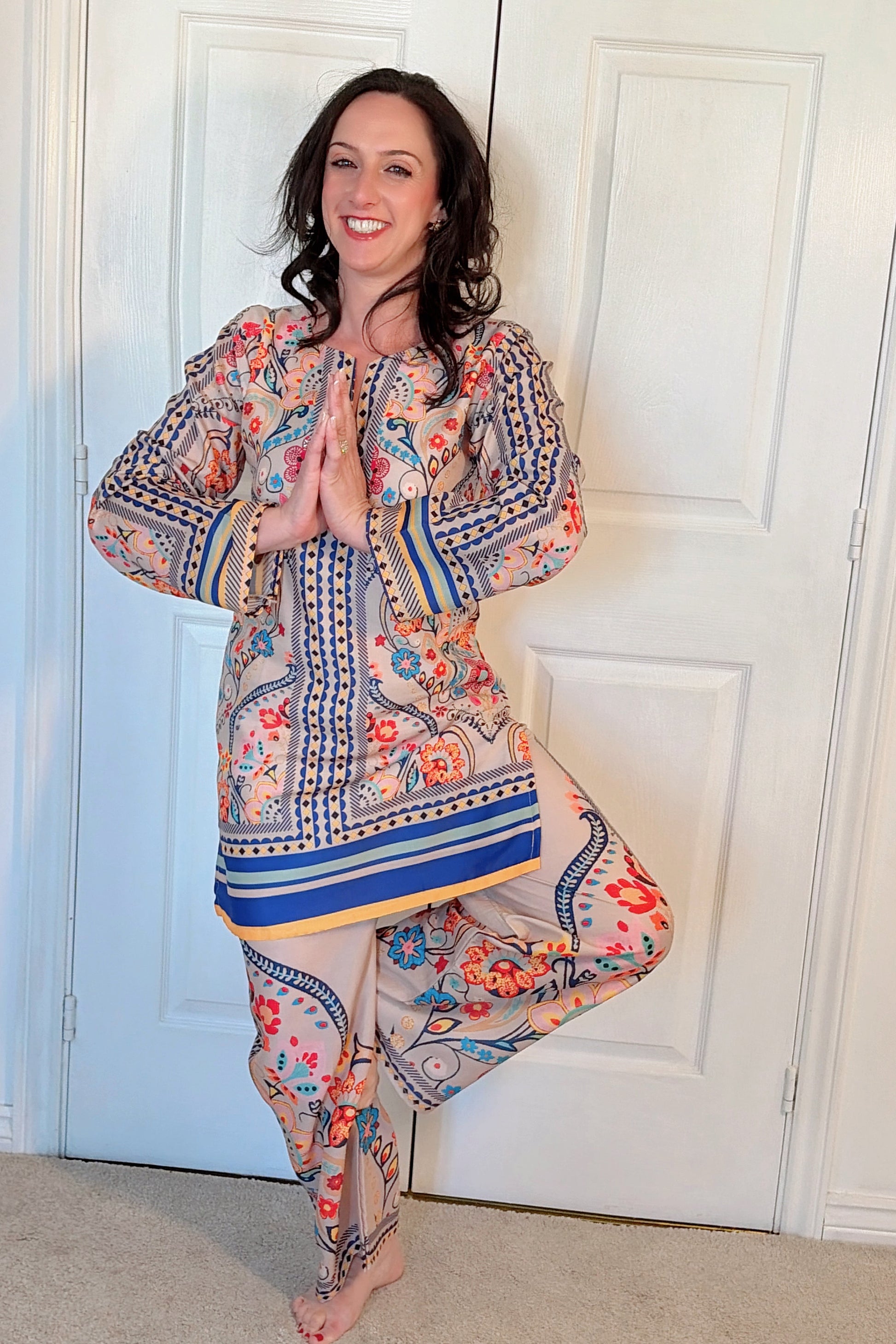 al Printed Co-Ord Kurta And Trouser Set  front pose