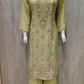 o Green Silk Blend Hand embellished  Kurta Palazzo Set mannequin 