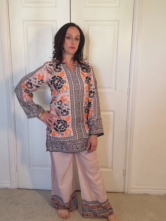 Reeva Printed Co-Ord Kurta And Trouser Set