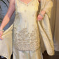 VERA Champagne Gold Embroidered Three Piece Set