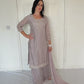 Amele Dusty Lilac Silk Blend Embroidered Kurta Palazzo Set