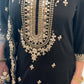RHEA Black Pearl and Zari Embroidered Silk Blend Suit Set