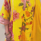 SAMARA Yellow Floral Embroidered Chanderi Anarkali Set