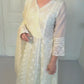 Zaina White Ivory Chikankari Style Anarkali Suit Set