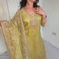 Leyla Green Kurta And Trouser Suit Set