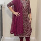 RAAYA  Purple Bandhani Print Embellished Kurta Set