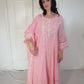 Rania Pink Cotton Embroidered Chikankari Anarkali Suit Set