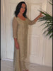 Prisha Champagne Gold  Silk Blend Hand embellished  Kurta Palazzo Set video 