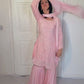 Zarin Pink Embellished Beaded Kurta And Sharara Suit Set