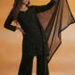 NINA  Black Embroidered Kurta Palazzo Suit Set