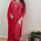 RAAYA  Red Bandhani Tie Dye Embellished Kurta Set