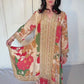 Samaira Floral Printed A Line Asymmetric Kurta And Trouser Set