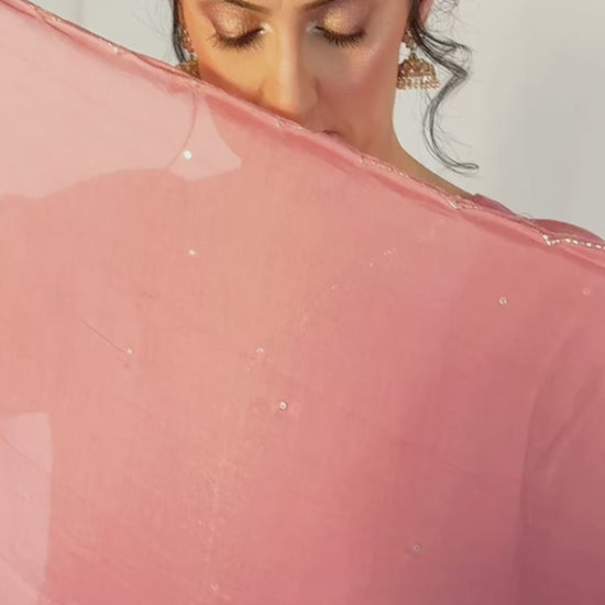 ALIA Pink Mul Chanderi Embroidered Anarkali Suit video  