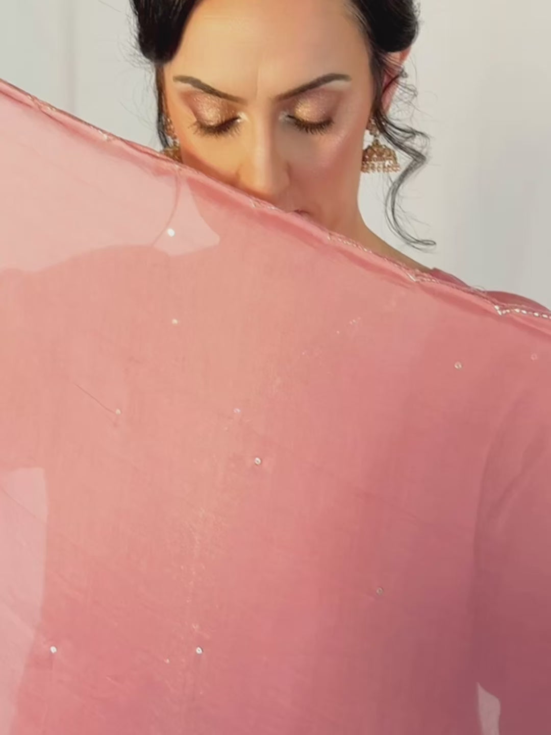 ALIA Pink Mul Chanderi Embroidered Anarkali Suit video  