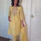 Nida Yellow Cotton Embroidered Kurta And Trouser Set with Printed Dupatta