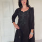 Sheeba black Silk Blend Embroidered Kurta Palazzo Set video 