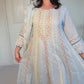 Rania Blue Cotton Embroidered Chikankari Anarkali Suit Set