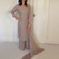 Aurelia Silk Blend Embroidered Kurta Palazzo Set