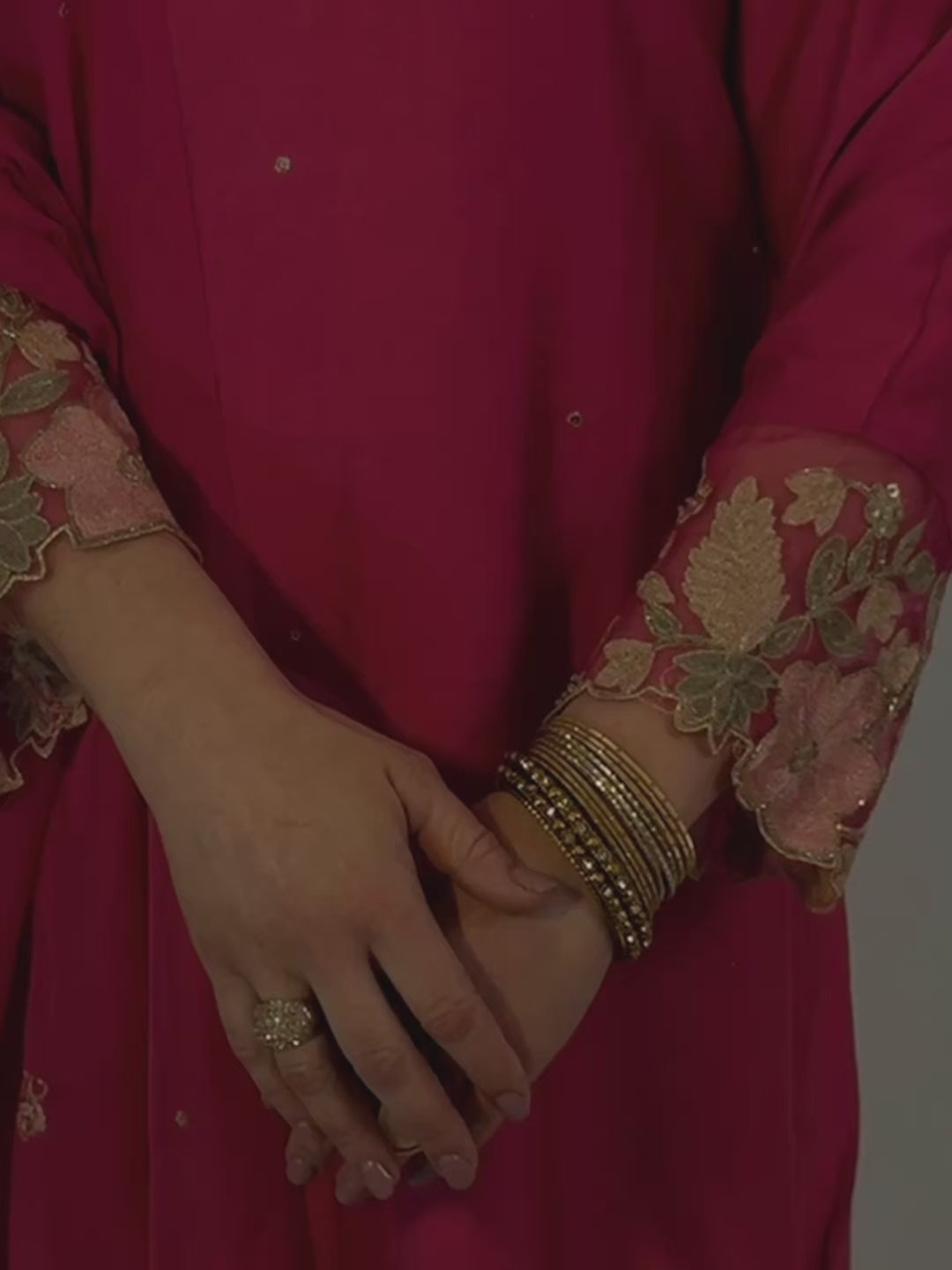 SIMRAN Silk Blend Embroidered Palazzo Suit VIDEO 