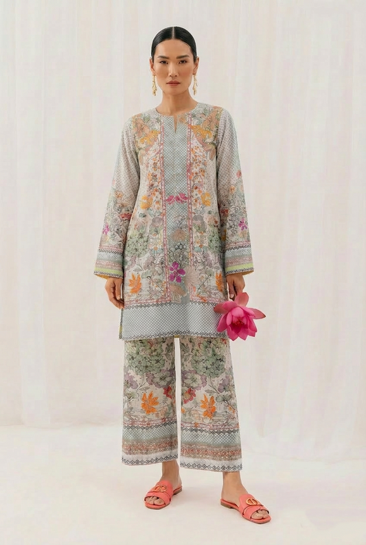 SIANNA  Printed Co-Ord Kurta And Trouser Set